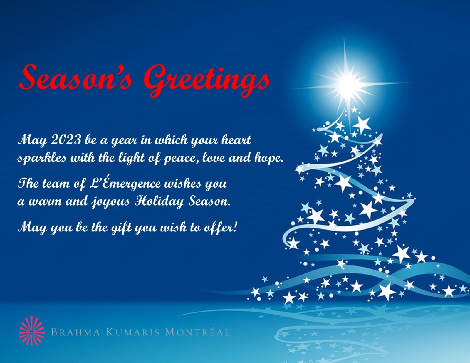 Season s Greetings 2023 Brahma Kumaris Montr al